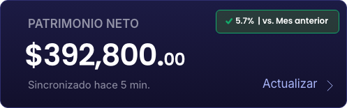 Vista de cuentas y patrimonio en Taák